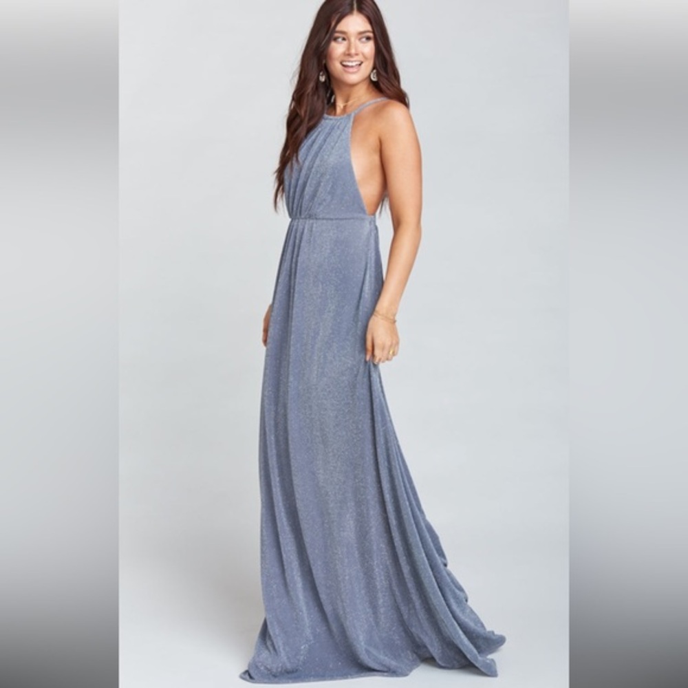 Show me‎ your mumu wedding new with tags gray sparkle maxi dress small
